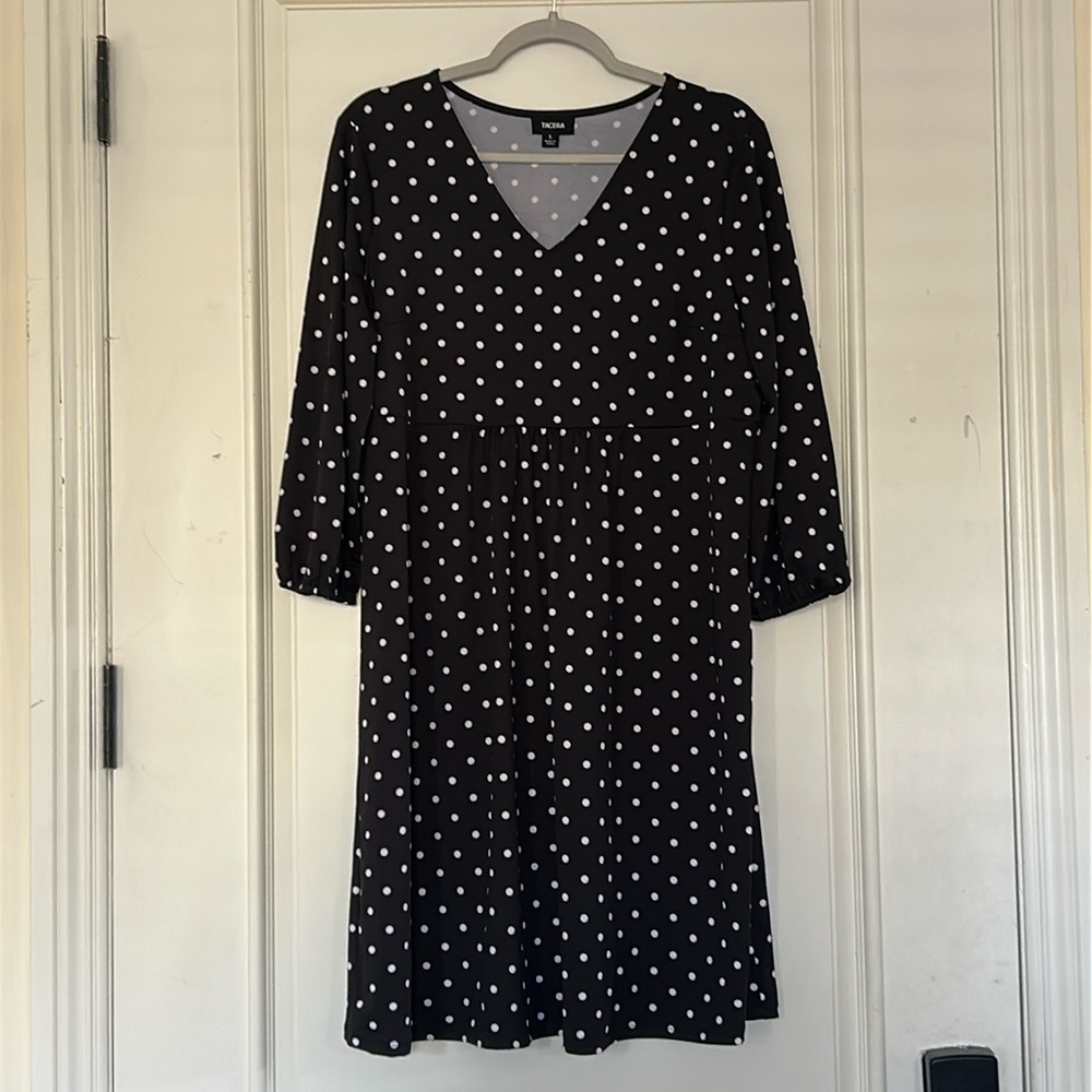 NWOT black polka dot dress